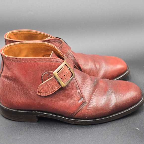 Vintage Bostonian Imperial Grade Monk Strap Shoes Men's 8D Brown Pebbled Leather - Picture 6 of 16